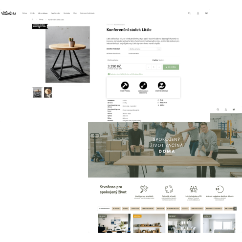 E-shop Wuders před redesignem
